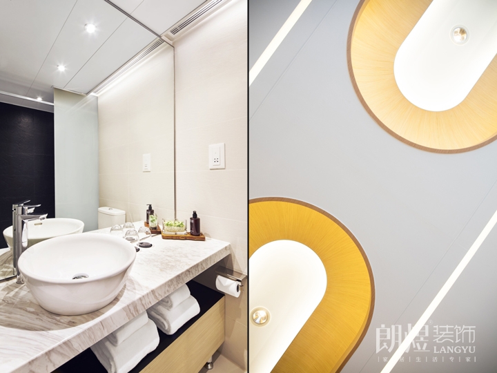 现代主义风格酒店装修效果图-卫生间设计和光照明装置
