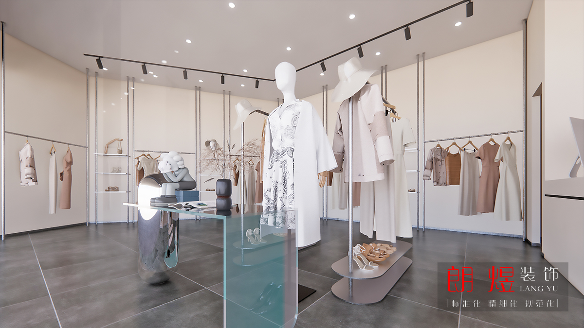 潮牌韩版女装服装店铺装修效果图
